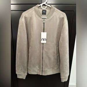 Zara Man Faux Suede Bomber Jacket 8574 700